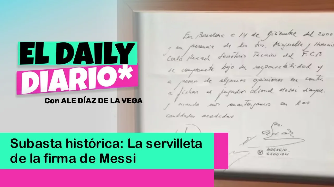 Lee más sobre el artículo Subasta histórica: La servilleta de la firma de Messi