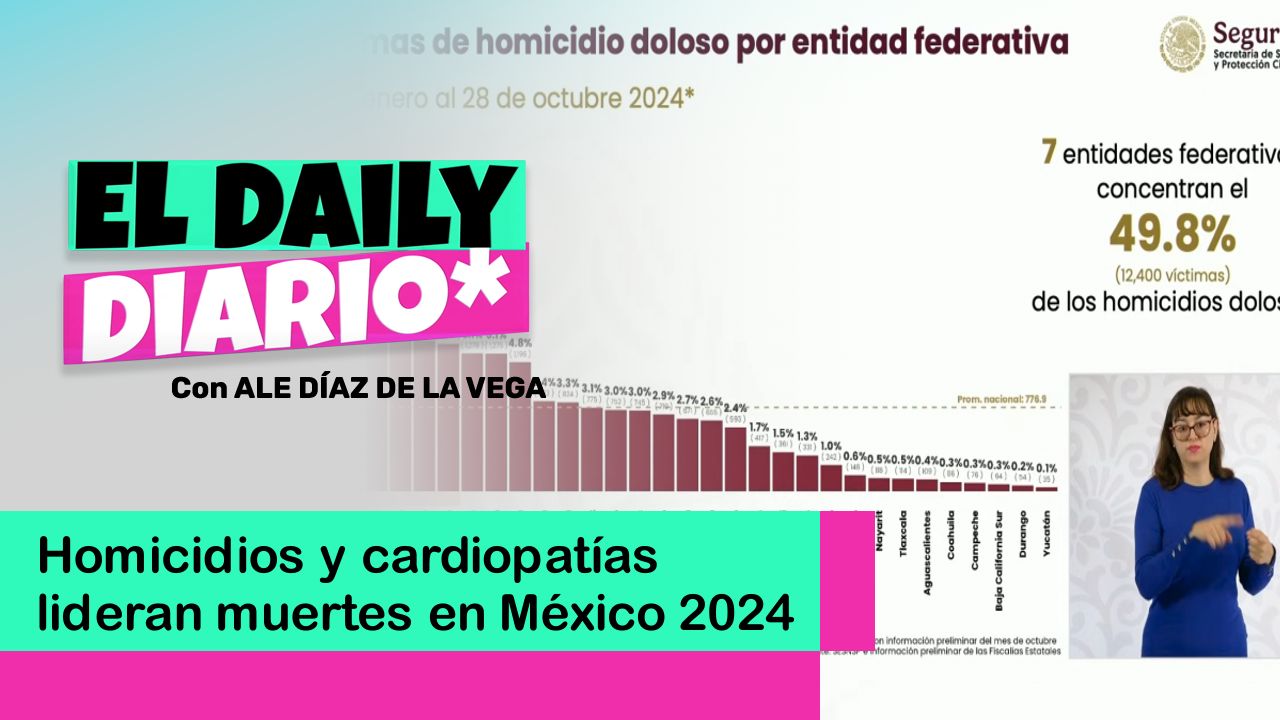 Lee más sobre el artículo Homicidios y cardiopatías lideran muertes en México 2024